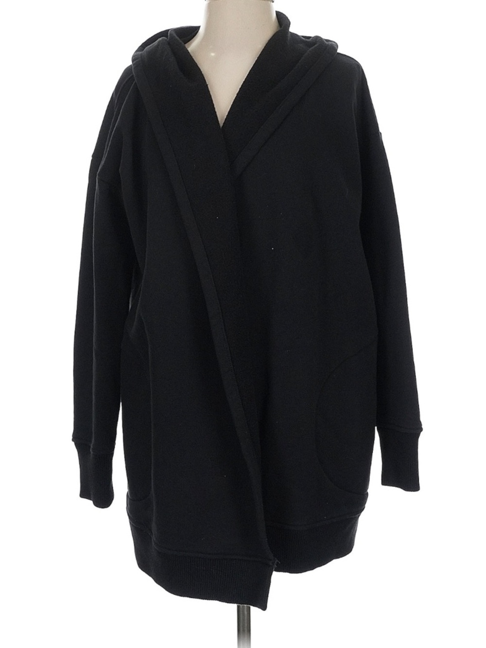 Athleta Black Hooded Oversized Cape Jacket